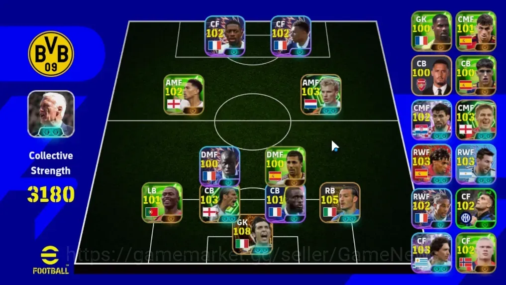 eFootball Accounts Legends & Iconic Players Android|Power 3180|Big Time Gianlugi Buffon|Epic Zambrotta,Rio Ferdinand,Steven 1