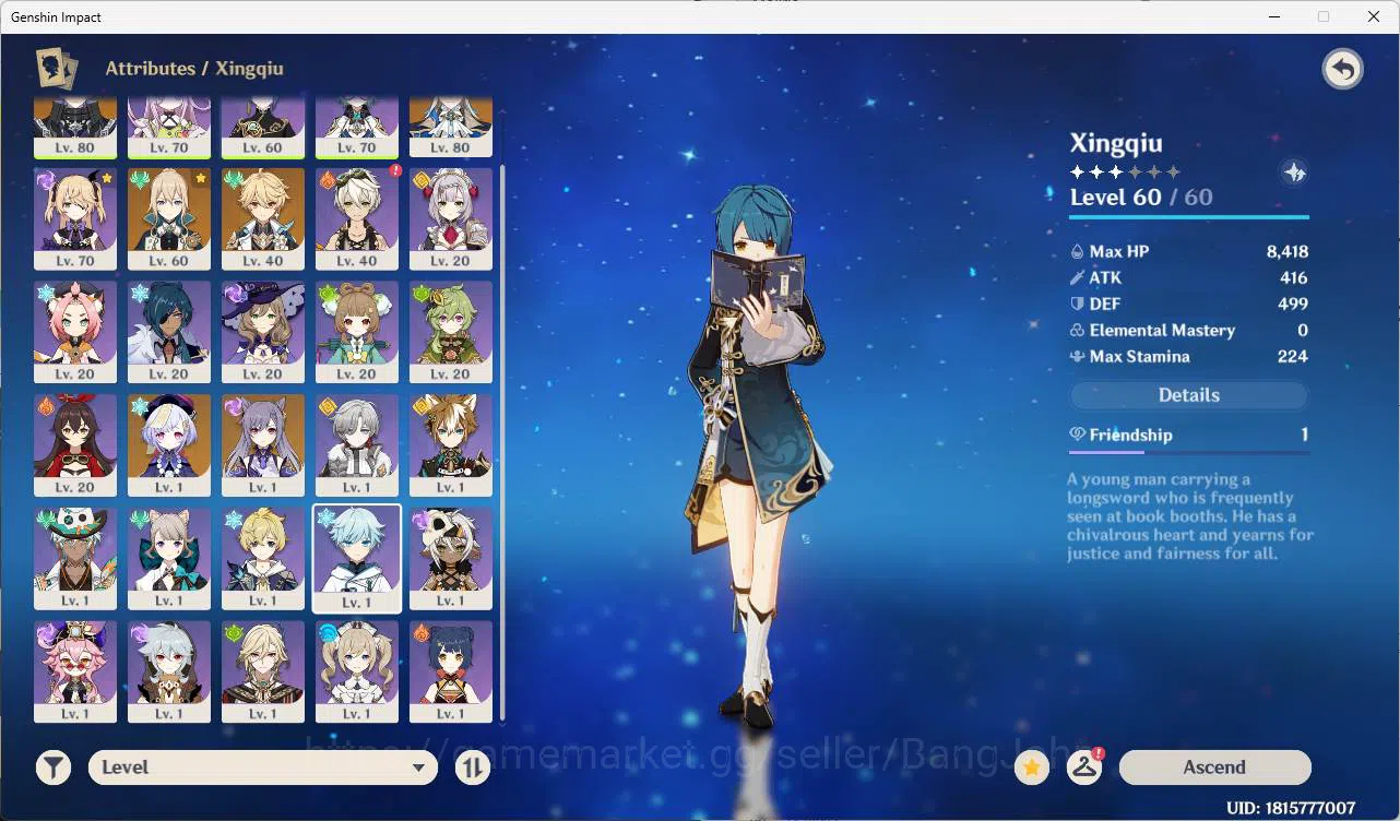 Genshin Impact Accounts ASIA|AR 47| 2 Limit | Flins, Neuvillette | 24(*4Ch image 3