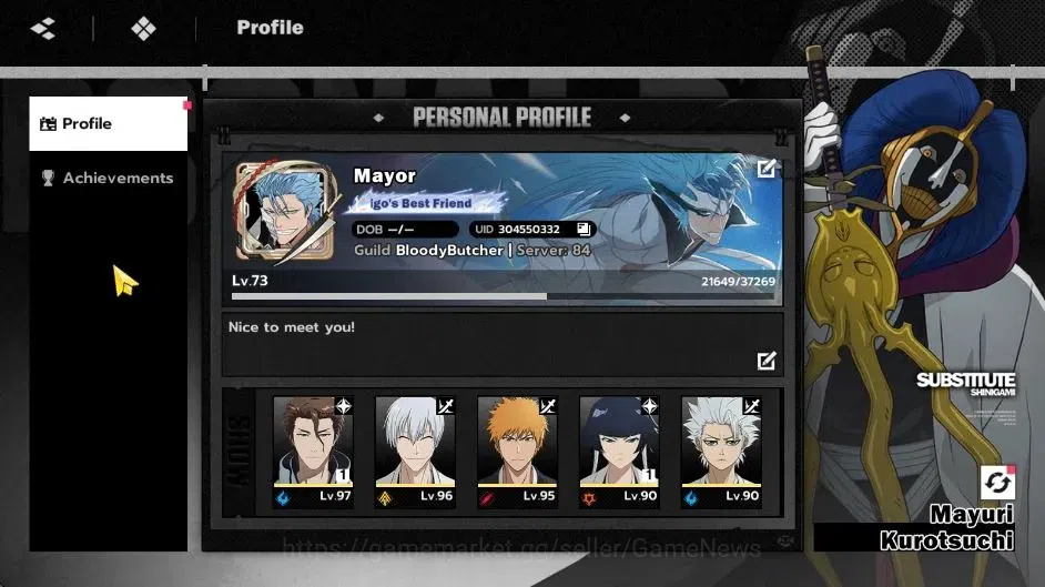 BLEACH: Soul Resonance Accounts NuverseSEA|LV 73|14 SSR [AizenB1,SoiFonB1,Gin,Ichi image 1