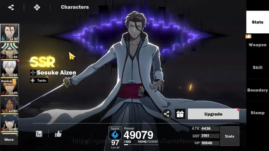 BLEACH: Soul Resonance Accounts NuverseSEA|LV 73|14 SSR [AizenB1,SoiFonB1,Gin,Ichi image 3