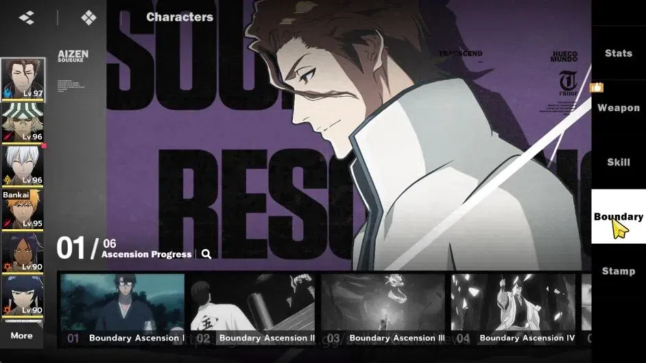 BLEACH: Soul Resonance Accounts NuverseSEA|LV 73|14 SSR [AizenB1,SoiFonB1,Gin,Ichi image 5