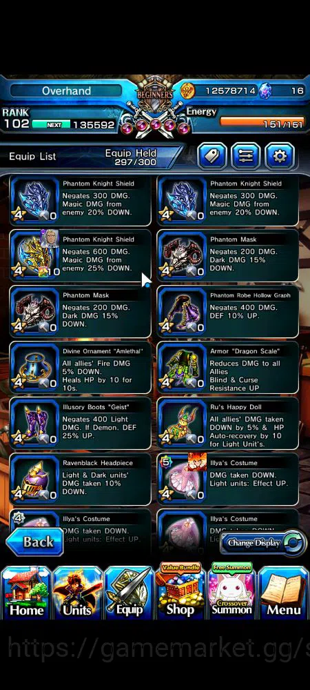 Grand Summoners Accounts Mid-Game Global|Rank 102|20 Ascend|InumutaTW,Roy,Summer 13