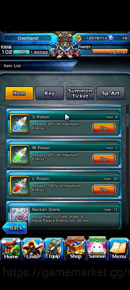 Grand Summoners Accounts Mid-Game Global|Rank 102|20 Ascend|InumutaTW,Roy,Summer 2