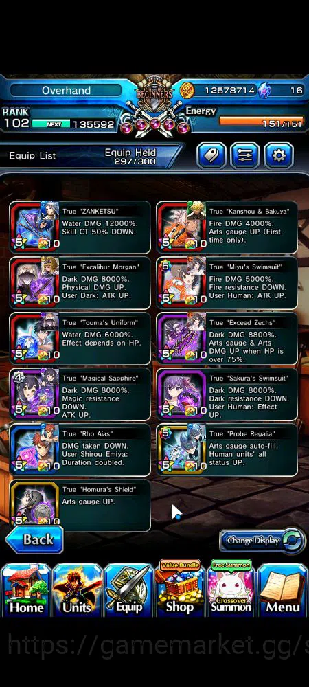 Grand Summoners Accounts Mid-Game Global|Rank 102|20 Ascend|InumutaTW,Roy,Summer 5