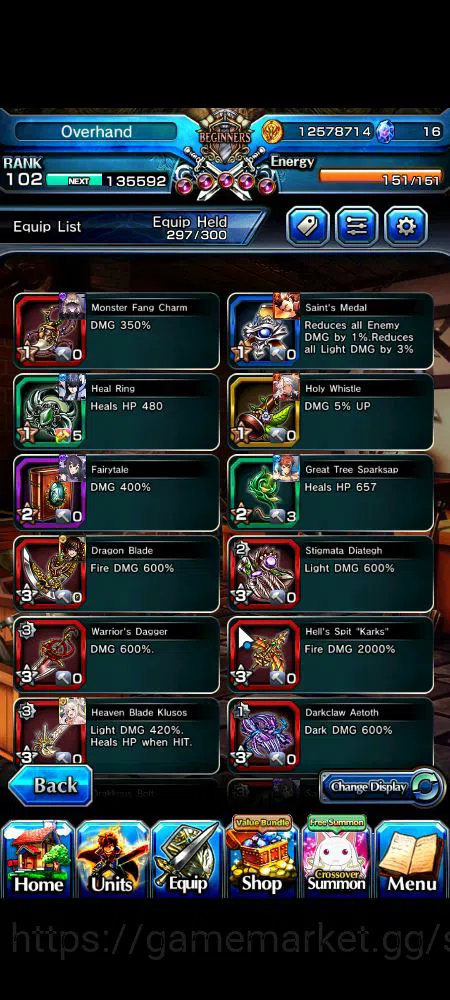 Grand Summoners Accounts Mid-Game Global|Rank 102|20 Ascend|InumutaTW,Roy,Summer 6