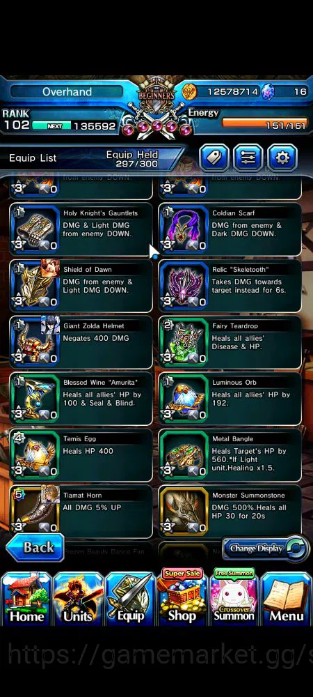 Grand Summoners Accounts Mid-Game Global|Rank 102|20 Ascend|InumutaTW,Roy,Summer 8