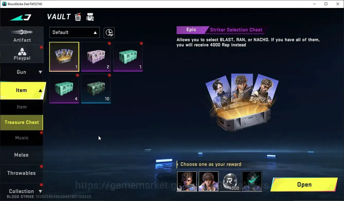 Blood Strike Accounts Others ASIA|3 ULTRA (VOLT-Pitch Strike Striker, KRAKEN-Purple Lightning Striker, M700-Iridian 7