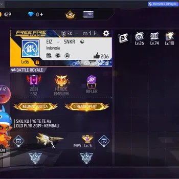 Free Fire Accounts Indonesia | 1 EVO (MP5-Platinum Divinity Lv5) | Backpack Black Dragon & Any Skins | Weapon Skin 54