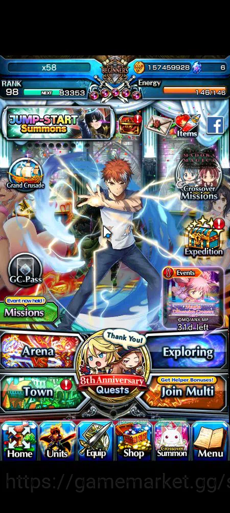 Grand Summoners Accounts Global|Rank 98|18 Ascend|EmiyaTW,Summer (MiyuTW,Lu image 1