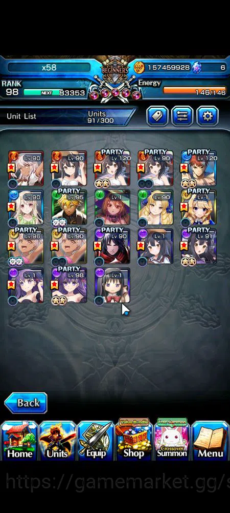 Grand Summoners Accounts Global|Rank 98|18 Ascend|EmiyaTW,Summer (MiyuTW,Lu image 4