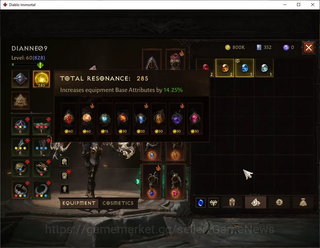 Diablo Immortal Accounts High-End SEA - Agronix|Change Server ON|Lv60(828)|Demon Hunter|CR 31k|Reso 285|Paragon 6