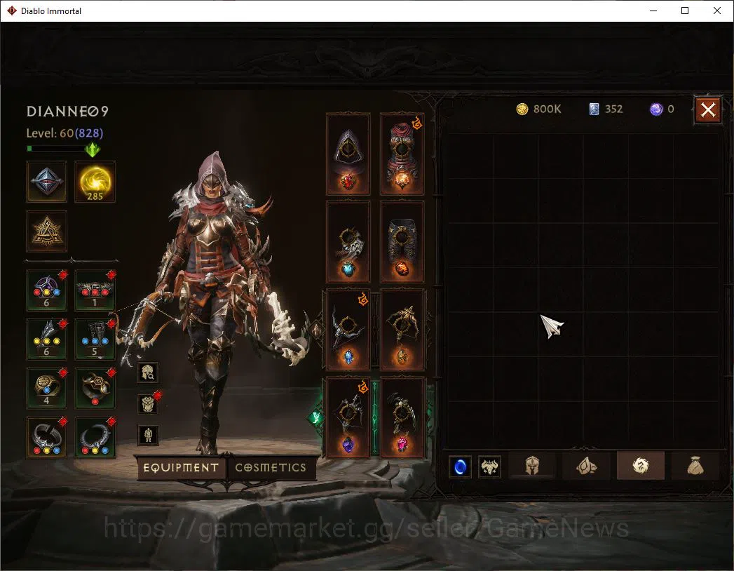Diablo Immortal Accounts High-End SEA - Agronix|Change Server ON|Lv60(828)|Demon Hunter|CR 31k|Reso 285|Paragon 7
