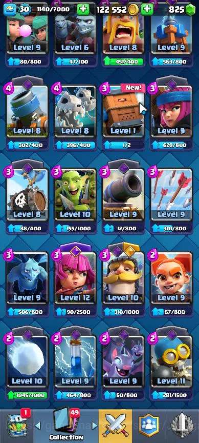 Clash Royale Accounts Midgame Lvl 30|Trophy 5057|KTL 11|Limited Skin|Card 103|1 Hero,5 EVO,13 Legend,31 Epic,30 Rare,29 11