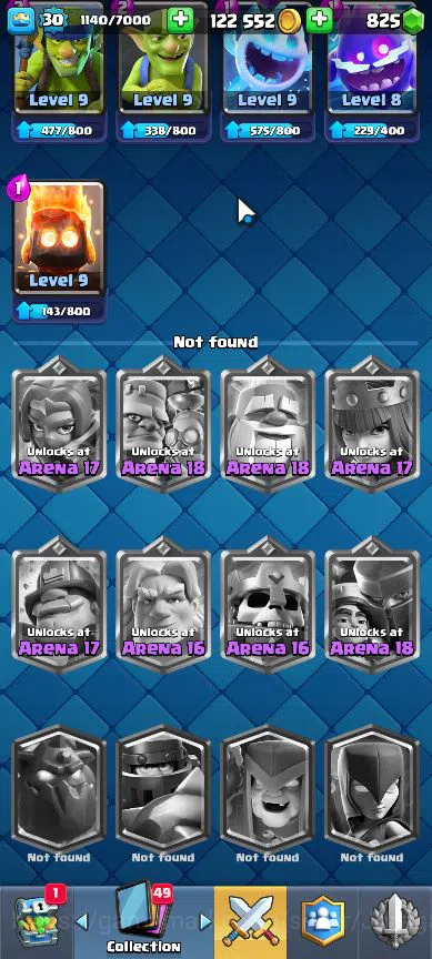 Clash Royale Accounts Midgame Lvl 30|Trophy 5057|KTL 11|Limited Skin|Card 103|1 Hero,5 EVO,13 Legend,31 Epic,30 Rare,29 12