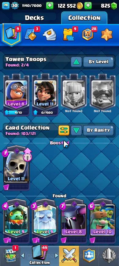 Clash Royale Accounts Midgame Lvl 30|Trophy 5057|KTL 11|Limited Skin|Card 103|1 Hero,5 EVO,13 Legend,31 Epic,30 Rare,29 4