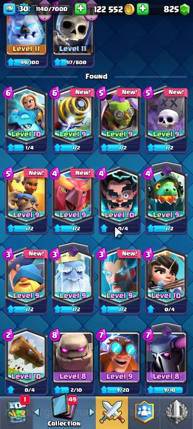 Clash Royale Accounts Midgame Lvl 30|Trophy 5057|KTL 11|Limited Skin|Card 103|1 Hero,5 EVO,13 Legend,31 Epic,30 Rare,29 7
