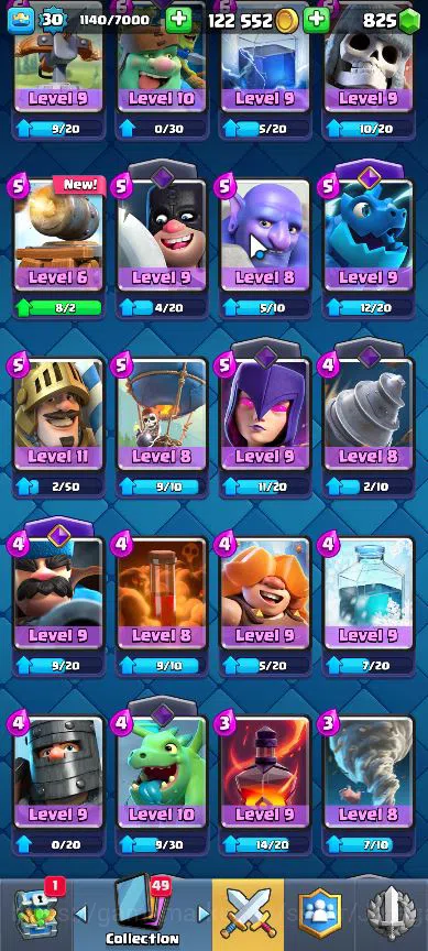 Clash Royale Accounts Midgame Lvl 30|Trophy 5057|KTL 11|Limited Skin|Card 103|1 Hero,5 EVO,13 Legend,31 Epic,30 Rare,29 8