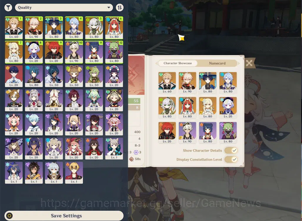 Genshin Impact Accounts End Game ASIA|AR 55|PremTeam Varka|6Limited 2