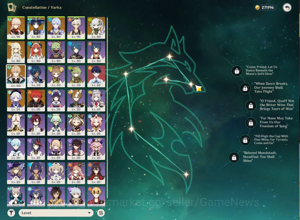 Genshin Impact Accounts End Game ASIA|AR 55|PremTeam Varka|6Limited 5