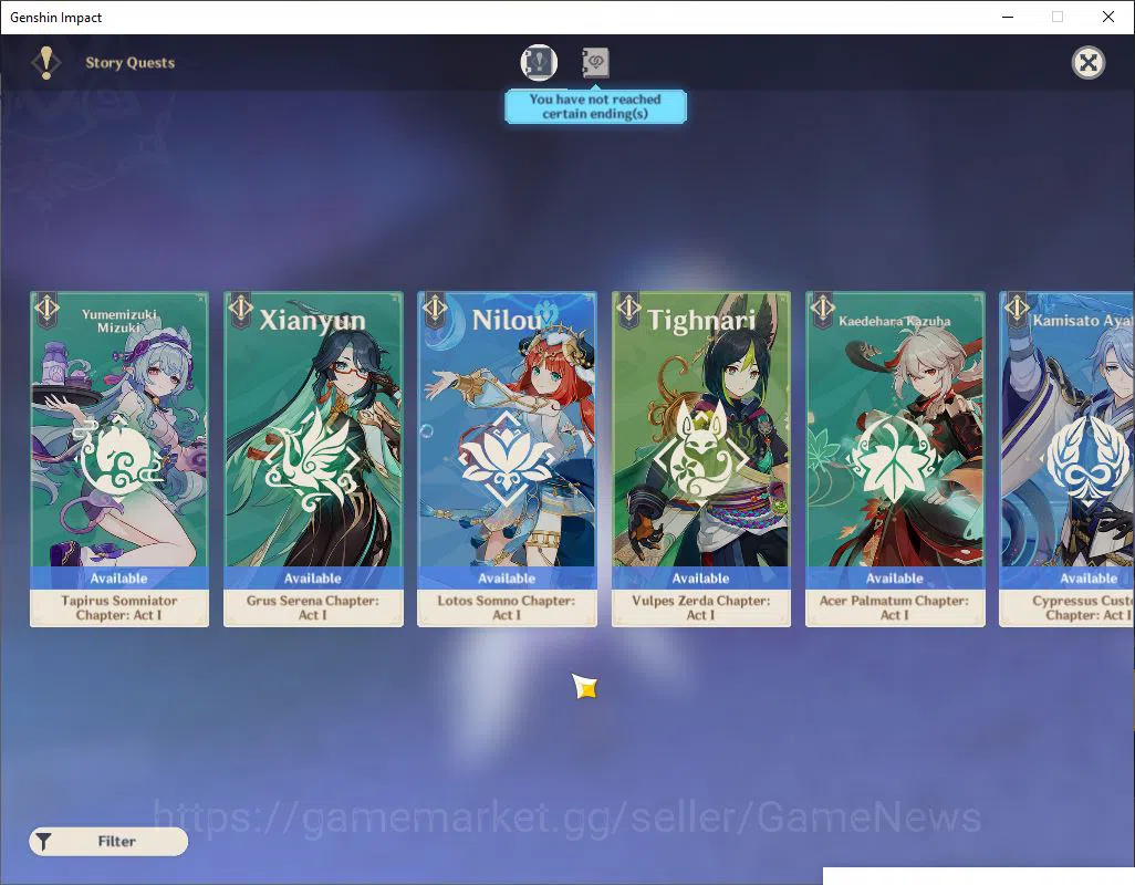 Genshin Impact Accounts Mid Game ASIA|AR 56|4 limited + 2(*5Weapon)|Arlecchino,Neuvillette,FurinaC1,Skirk|2 skin|Mc 11