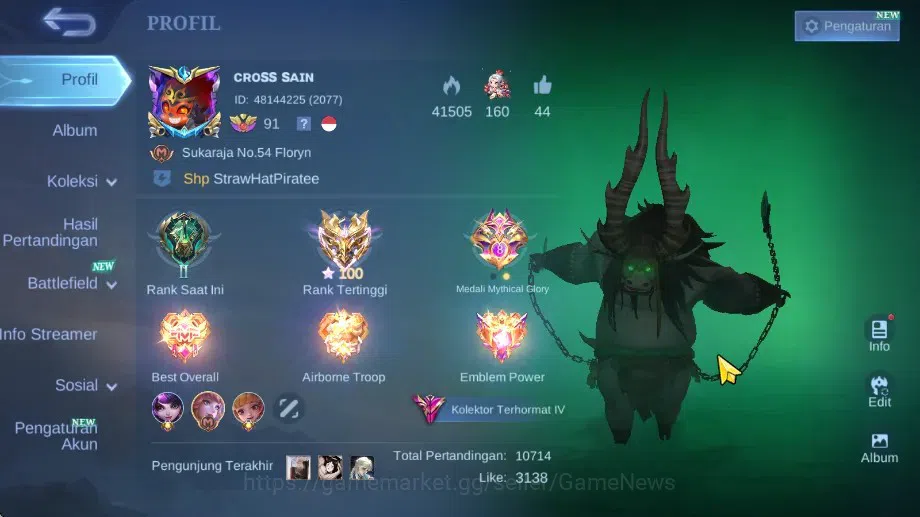 Mobile Legends: Bang Bang Accounts Hero 133|Skin 312|High Immo 100|Legend Gusion,Exo  image 2