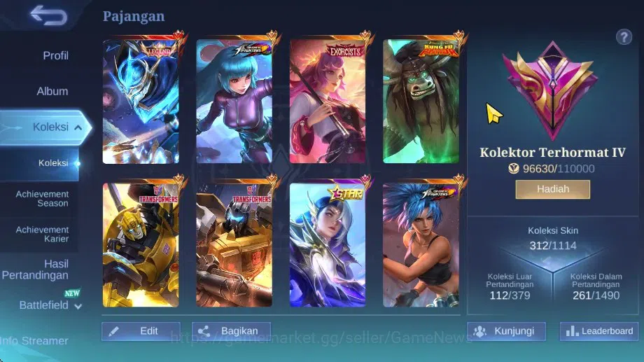 Mobile Legends: Bang Bang Accounts Hero 133|Skin 312|High Immo 100|Legend Gusion,Exo  image 3