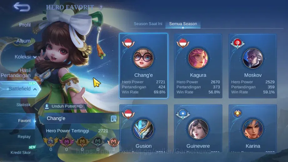 Mobile Legends: Bang Bang Accounts Hero 133|Skin 312|High Immo 100|Legend Gusion,Exo  image 5