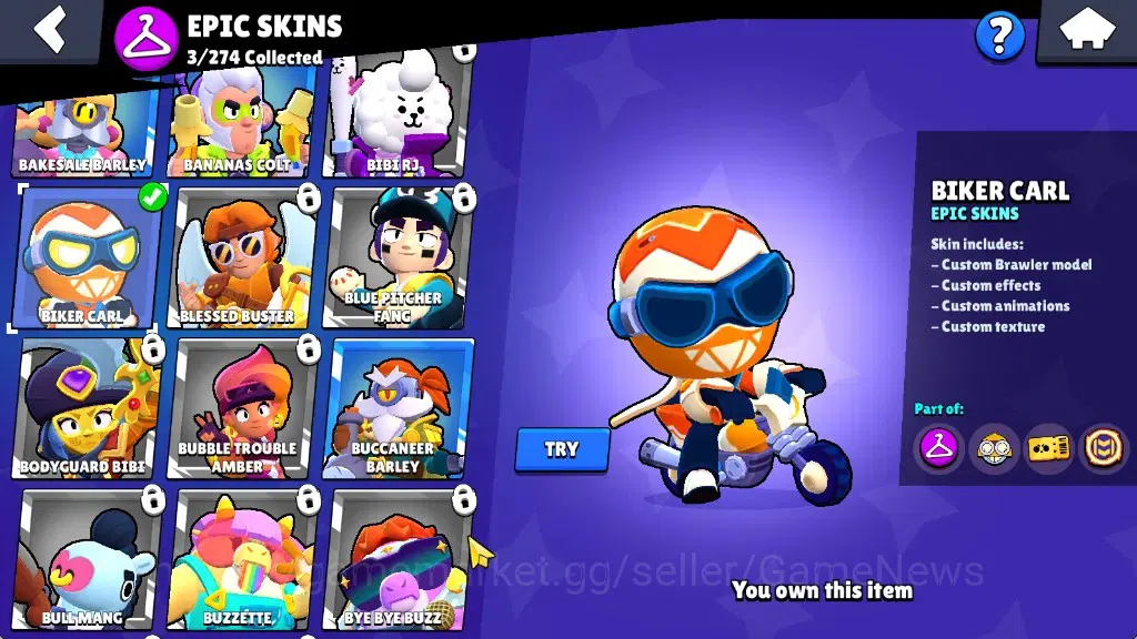 Brawl Stars Accounts 1210 Trophy|23Brawlers 1Max|Edgar FullBuffies|4k B image 11