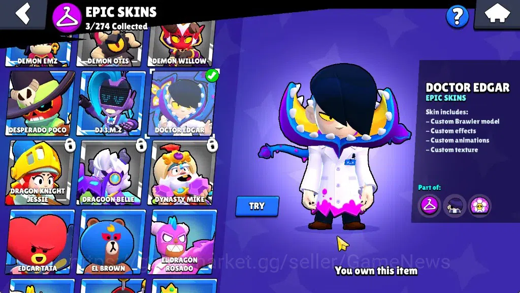 Brawl Stars Accounts 1210 Trophy|23Brawlers 1Max|Edgar FullBuffies|4k B image 12