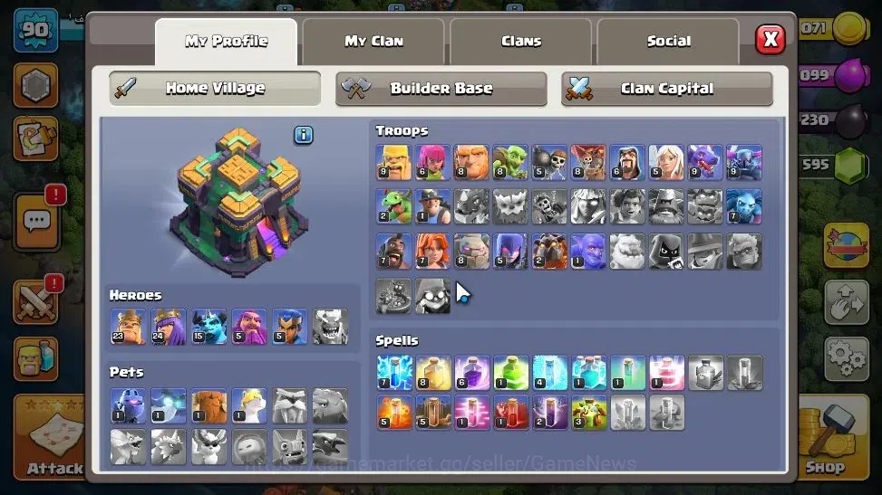 Clash of Clans Accounts LV 90|TH 14-BH 7|HH 7|Limited Skin|BK 23,AQ 24,GW  image 4