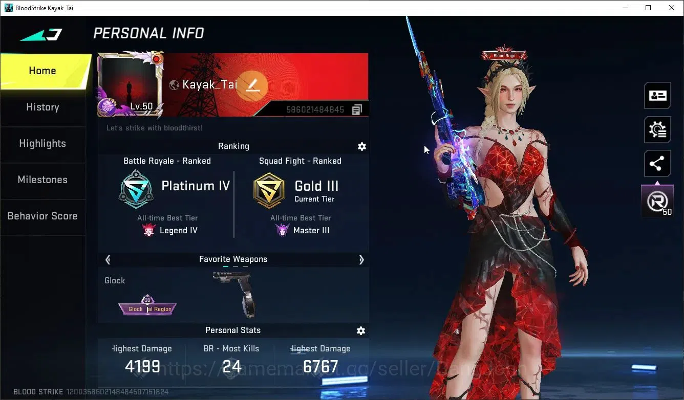 Blood Strike Accounts Collab Skin ASIA |Ultra Shuriken-AzureThunder|Evo FAL-EvolvedDraco|Collab 1