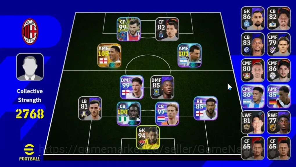 eFootball Accounts Others Android|Power 2768|Big Time Jude Bellingham 11 Jul'26|Show Time Calvin Bassey,Lionel 1