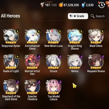 Epic Seven Accounts High-End GLOBAL UnVerif|NewEra|13 ML(Shepherd,Renoa,NM Luna,Emp Ilynav,etc)+AUBE,Tori,Setsuka,Etc|329K