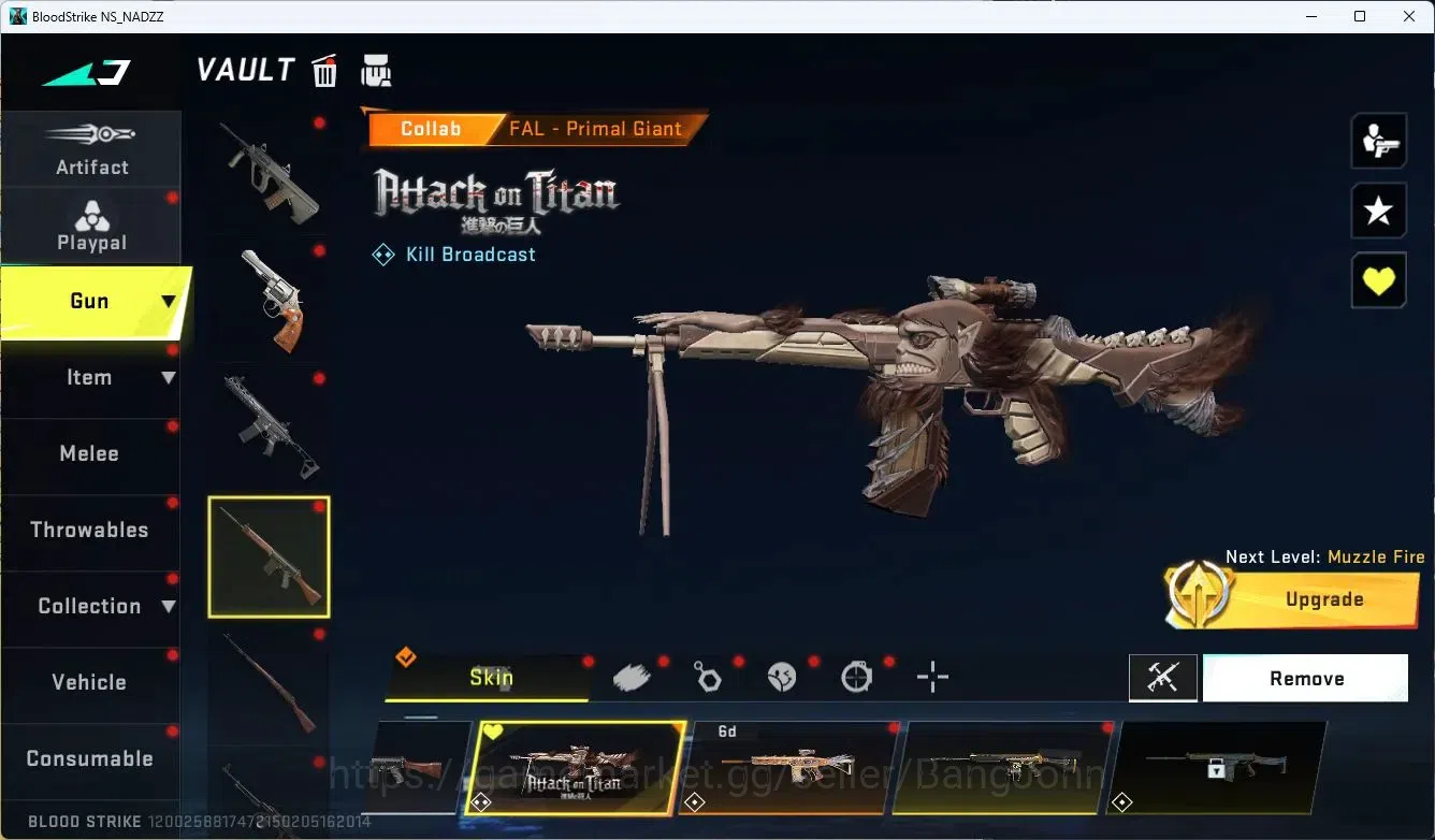 Blood Strike Accounts ASIA| AOT FAL|7DS QBZ95|3 Limited Gun: MP155, AR97 image 10