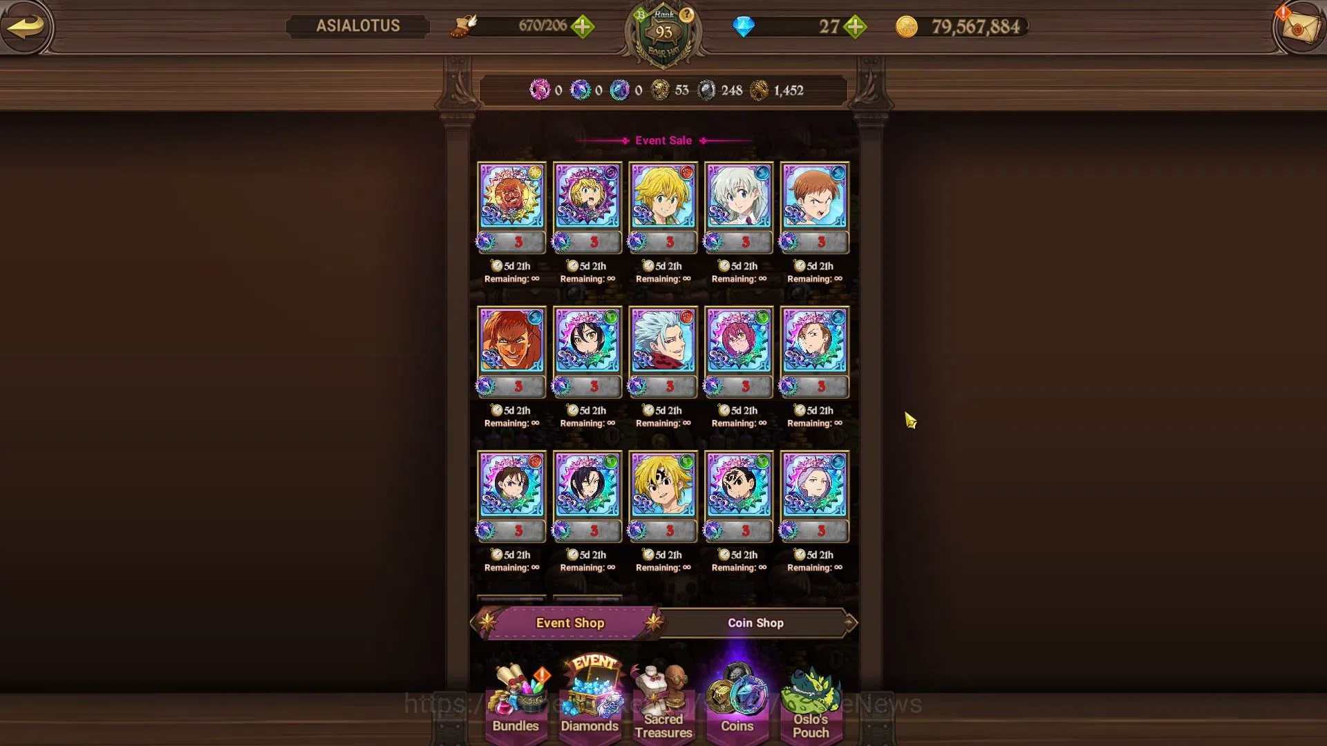The Seven Deadly Sins: Grand Cross Accounts Asia|4M CC|2 LR+10 UR+105 L Seal|Ludociel,Elizabet image 12