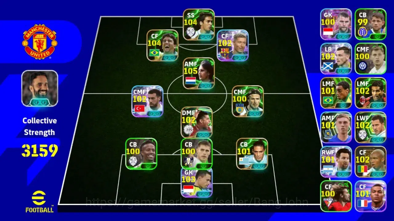 eFootball Accounts Android Power 3159 | Cruyff Epic DB | Raul Epic DB image 5