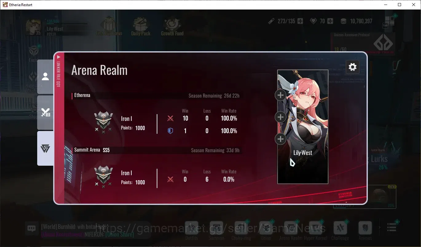 Etheria: Restart Accounts Mid‑Tier GLOBAL-S25|Lvl 35|15 SSR|[Lian,Plume,Kloss,Yeli,Lingluo,Mio,Cellince,Freya,Etc]|Apex 9