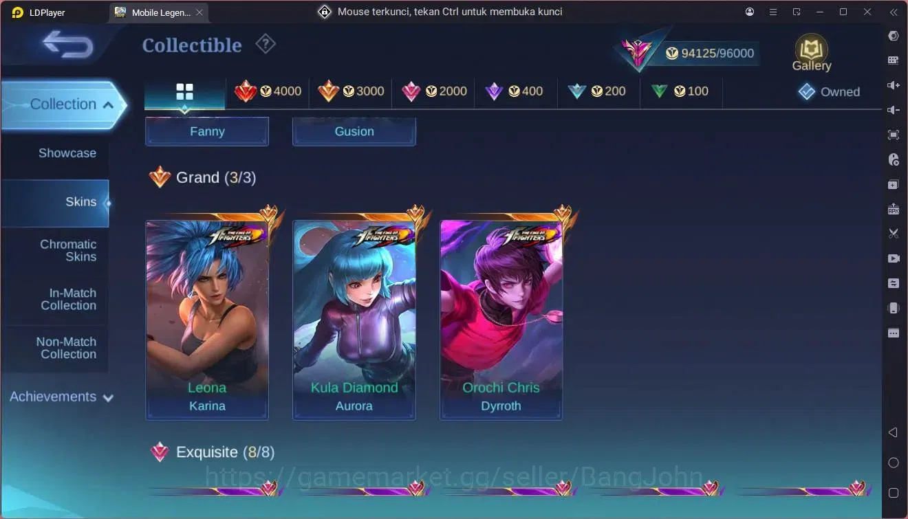 Mobile Legends: Bang Bang Accounts GLOBAL Hero 132 Skin 334|Legend Fanny,Gusion|KOF d image 14