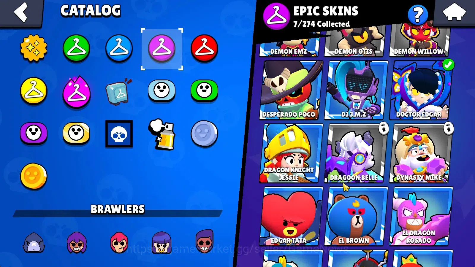 Brawl Stars Accounts 4964 Trophy|33 Brawlers 2 Max (Crow Full Buffies,Shelly)|2 Myth (Gamer Bibi,Gridiron Otis),7 Epic|10K 10