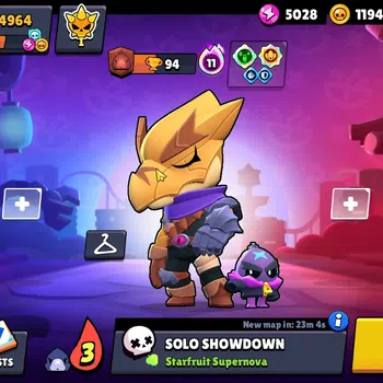 Brawl Stars Accounts 4964 Trophy|33 Brawlers 2 Max (Crow Full Buffies,Shelly)|2 Myth (Gamer Bibi,Gridiron Otis),7 Epic|10K