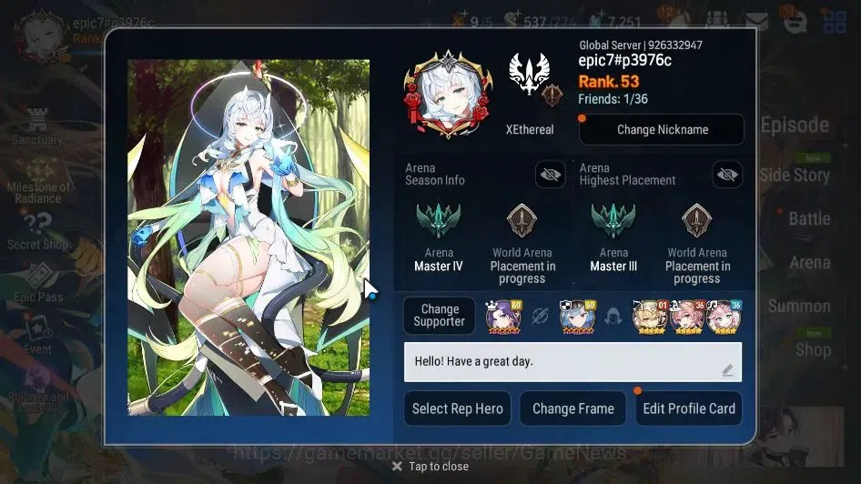 Epic Seven Accounts GLOBAL Unverif|New Era|10 ML(A Vildred,E Ilynav,Be image 2