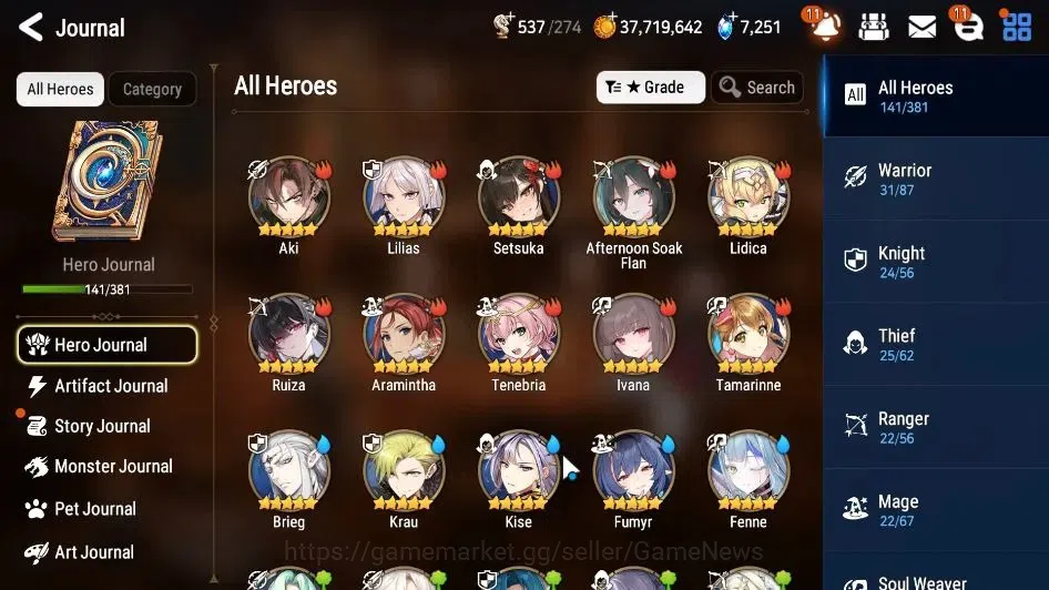 Epic Seven Accounts GLOBAL Unverif|New Era|10 ML(A Vildred,E Ilynav,Be image 7