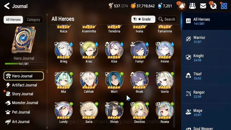 Epic Seven Accounts GLOBAL Unverif|New Era|10 ML(A Vildred,E Ilynav,Be image 8