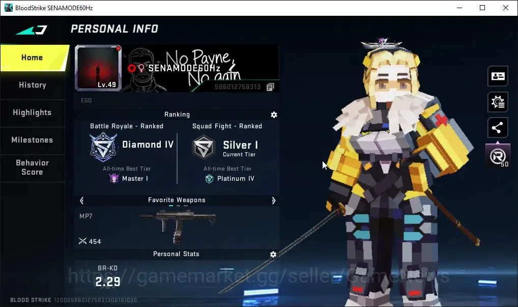 Blood Strike Accounts ASIA|ETERNAL DEagle|Collab EVA[KATYA,MCX,SCAR]|Col image 2