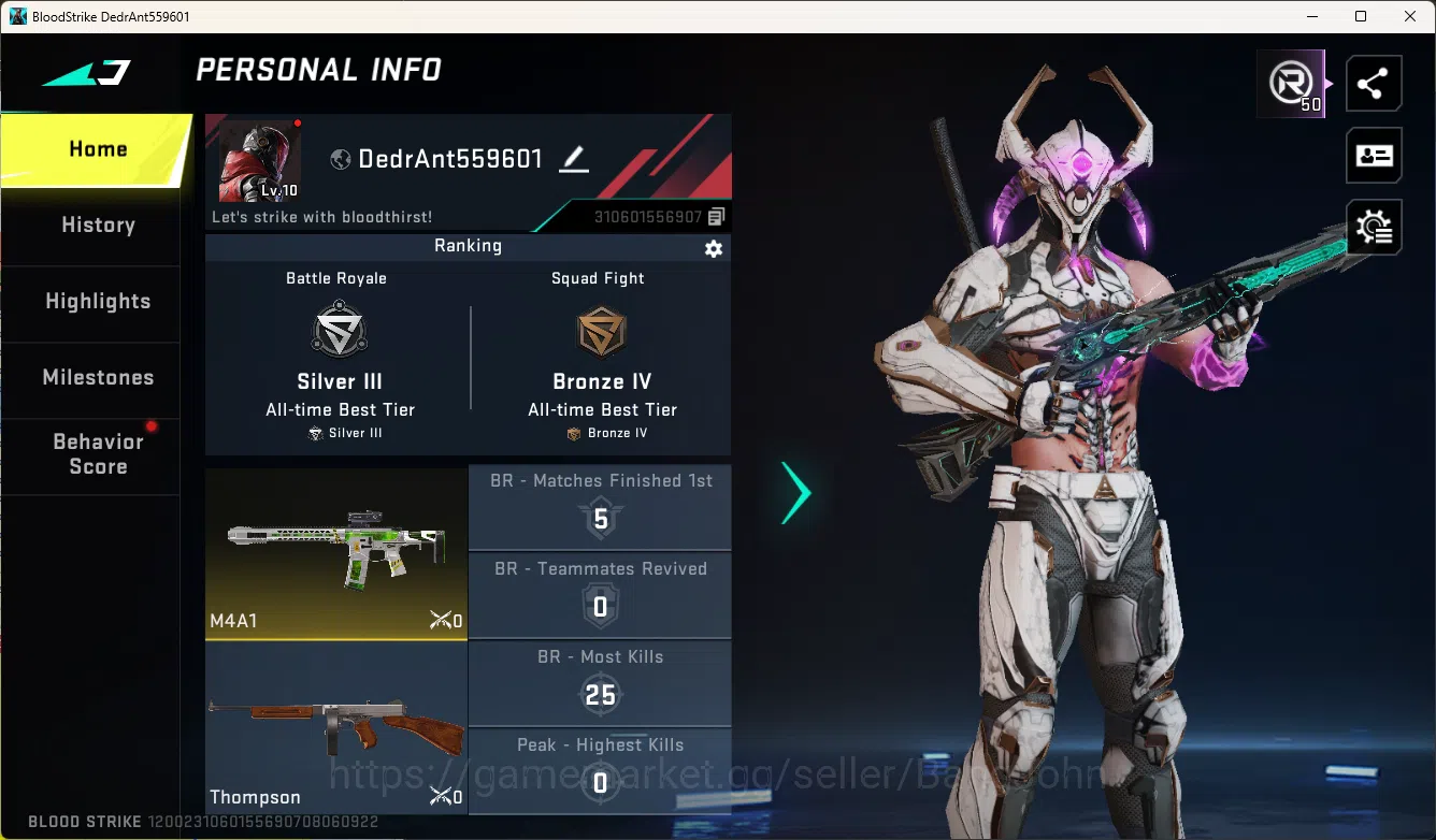 Blood Strike Accounts Others ASIA|1 Eternal Gun: M1887-Netherflame|2 Legendary Gun|1 Epic Name-Changing Card|Check SS BS2617B 1