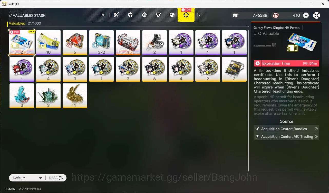 Arknights: Endfield Accounts ASIA | LVL 32 Yvonee, last rite, Ardelia, ember, WP 6S 4 Check SS AKE080B 15