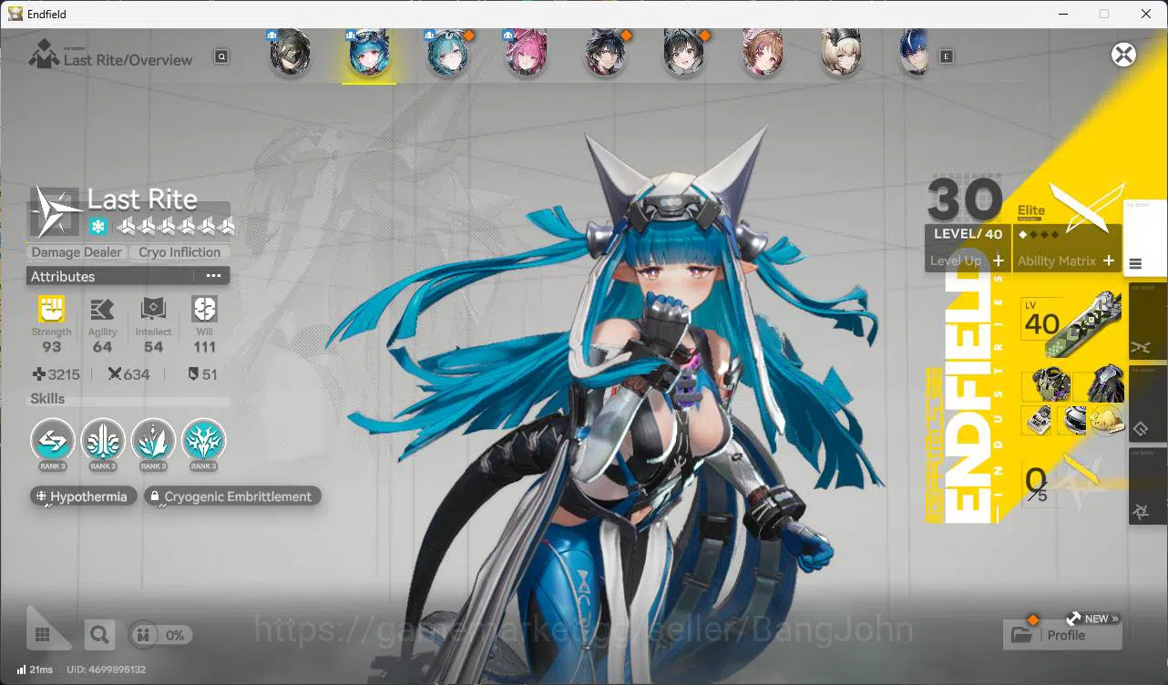 Arknights: Endfield Accounts ASIA | LVL 32 Yvonee, last rite, Ardelia, ember, WP 6S 4 Check SS AKE080B 5