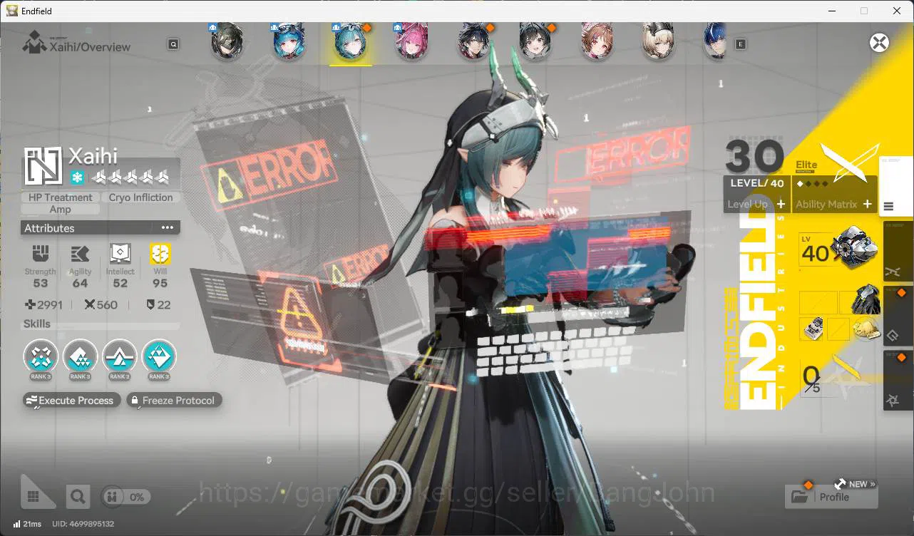 Arknights: Endfield Accounts ASIA | LVL 32 Yvonee, last rite, Ardelia, ember, WP 6S 4 Check SS AKE080B 6