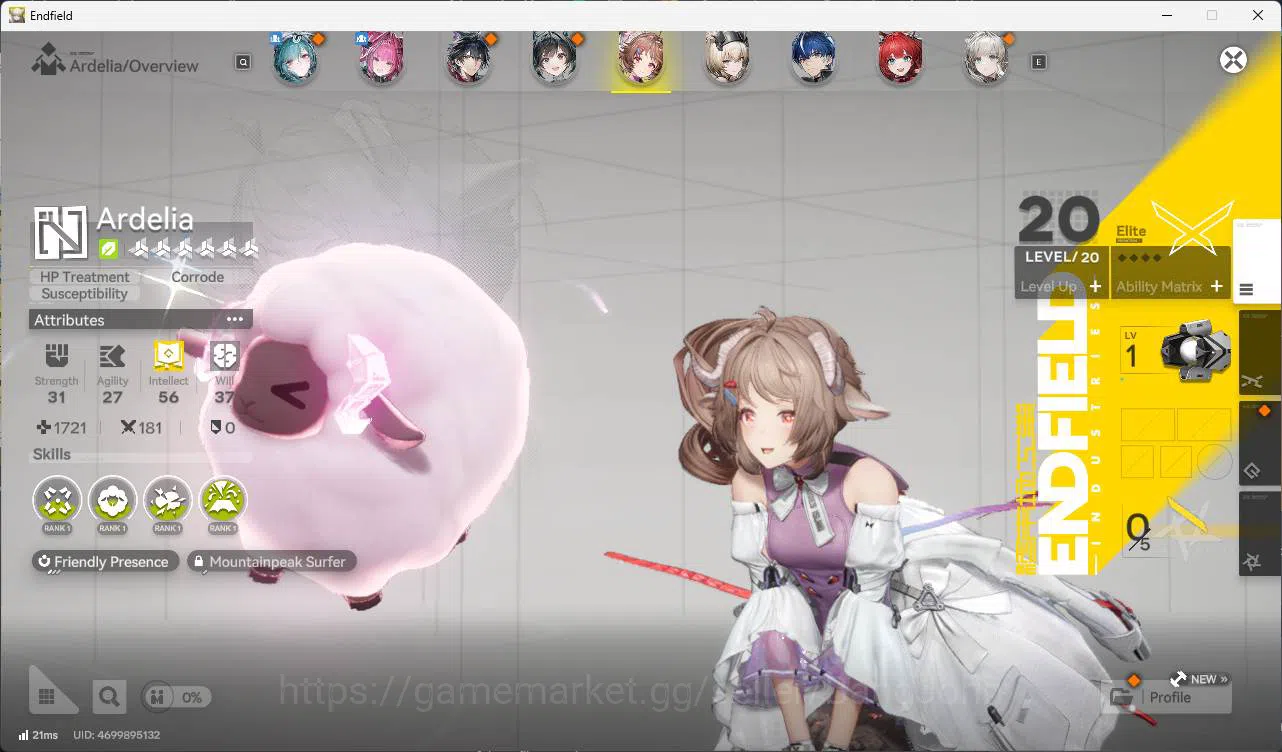 Arknights: Endfield Accounts ASIA | LVL 32 Yvonee, last rite, Ardelia, ember, WP 6S 4 Check SS AKE080B 8