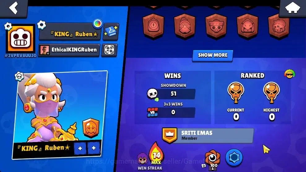 Brawl Stars Accounts 1000 Trophy|14 Brawlers 2 Max Lv [Colt,Shelly]|2 E image 3